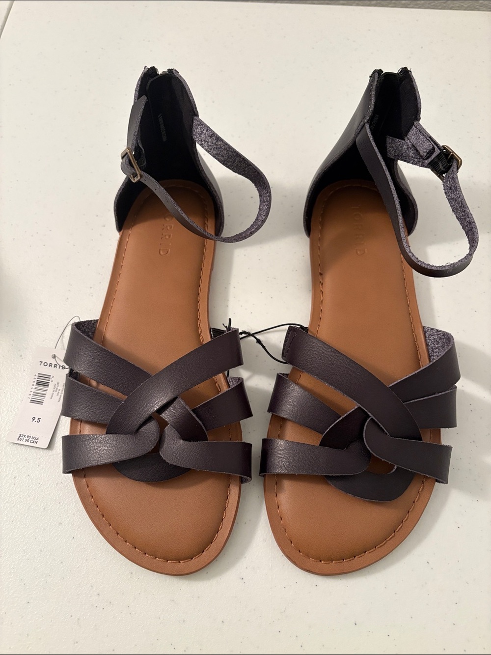 Torrid Black Braided Strappy Ankle Sandals